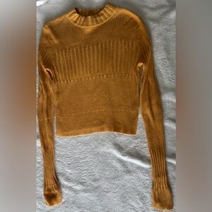 American Eagle Yellow Mock Neck Sweater